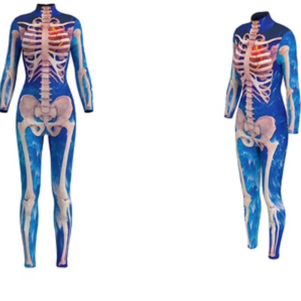 Fancy Full body skeleton bodysuit adult Halloween costume